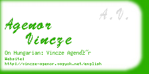 agenor vincze business card